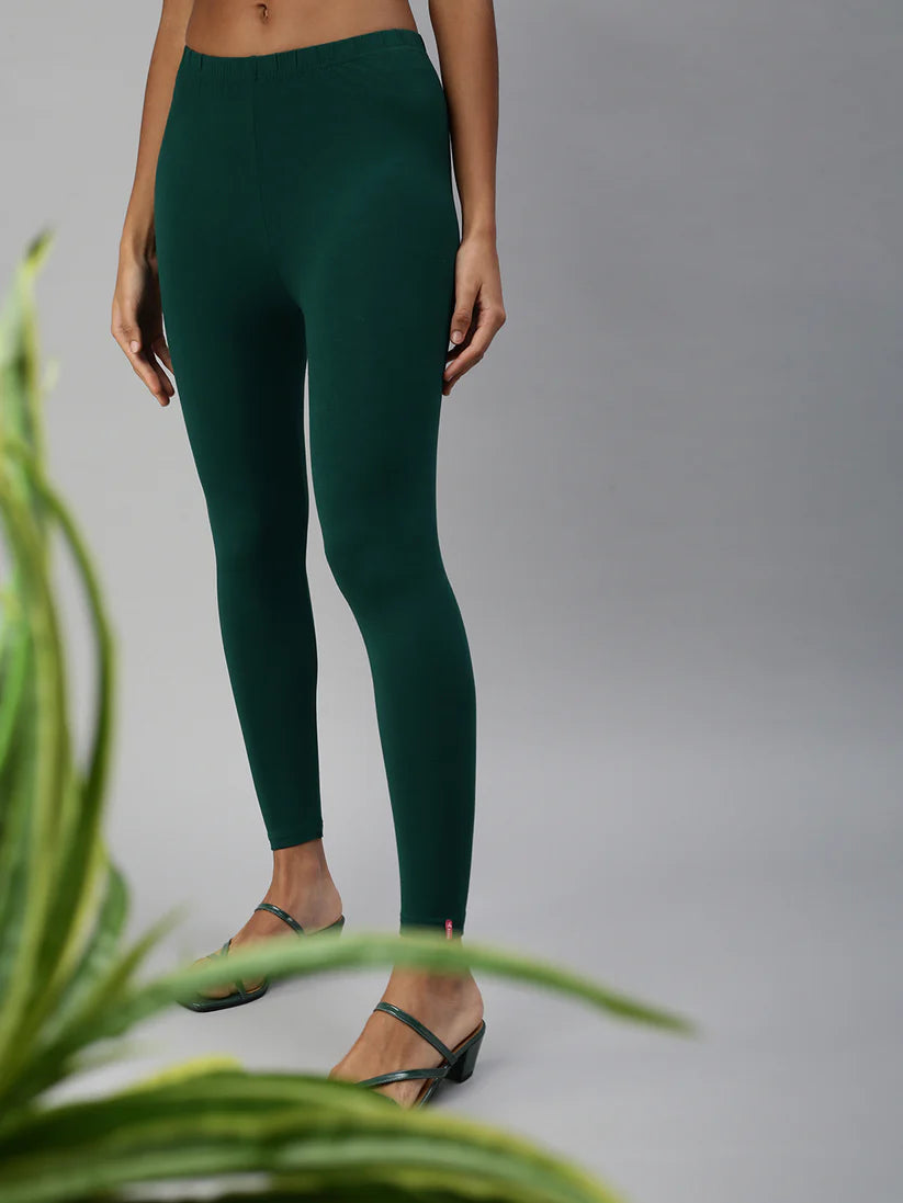 Ankle Leggings-Bottle Green