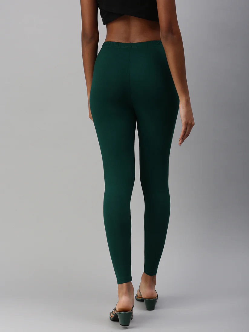 Ankle Leggings-Bottle Green