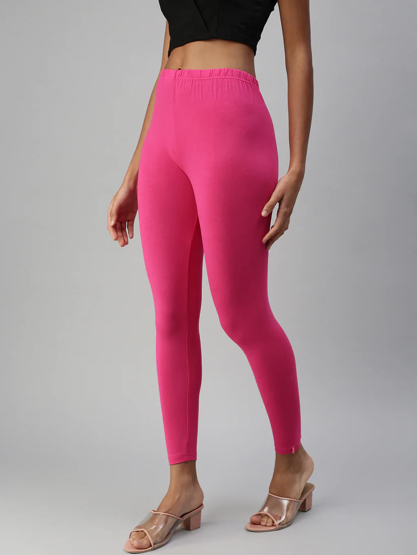 Ankle Leggings-Rani Pink