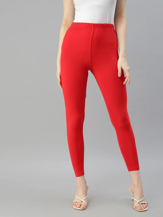 Ankle Leggings-Red