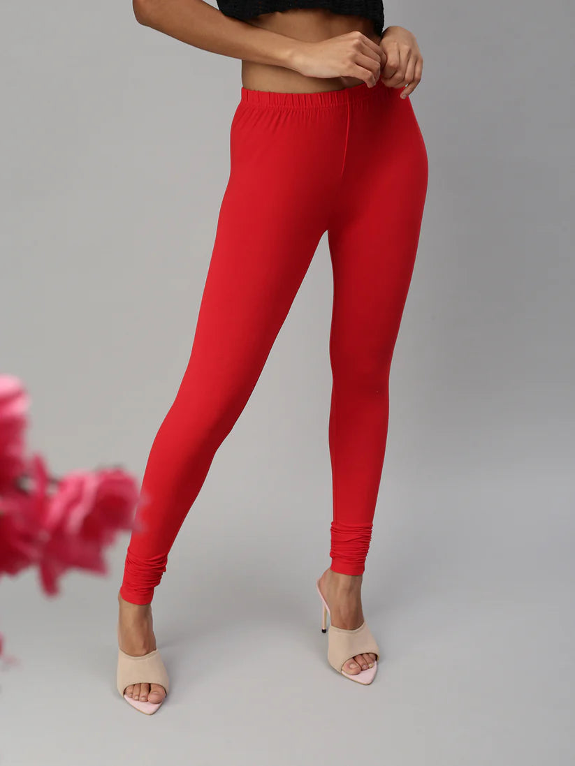 Churidar Leggings-Red